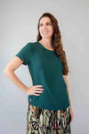 Larosela Round Neck Short Sleeve Cotton Top