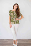 Merric Pleads Elastic Print Top