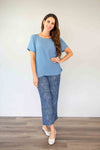 Larosela Round Neck Short Sleeve Cotton Top