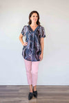 Merric Mesh Print Top