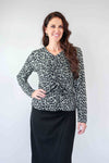 Larosela Leopard Print Front Crushed Stretch Top