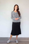 Larosela Leopard Print Front Crushed Stretch Top