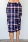 Larosela Checkered Split Hem Pencil Skirt