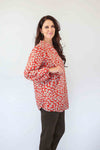 Larosela Chiffion Print Double-layer Top