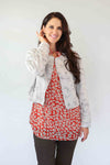 Larosela Chiffion Print Double-layer Top