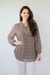 Larosela Chiffion Print Double-layer Top
