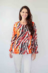Merric Print Ruffled Cuff Top