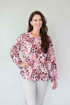 Merric Print Ruffled Cuff Top