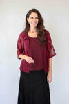 Larosela 2-Piece Set: Solid Tank Top with Sheer Print Overlay