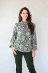Merric Front PleatedCollar Top