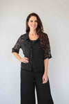 Larosela 2-Piece Set: Solid Tank Top with Sheer Print Overlay