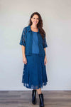 Larosela 2-Piece Set: Solid Tank Top with Sheer Print Overlay