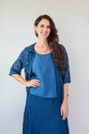 Larosela 2-Piece Set: Solid Tank Top with Sheer Print Overlay