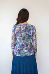 Merric Twist Front Print Mesh Top