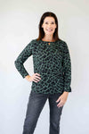 Merric Print Darts Collar Top