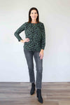 Merric Print Darts Collar Top