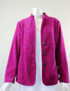 Larosela Button Front Velvet Look Jacket