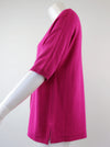 Merric Short-sleeve Bottom-slit 45%Cotton Knitwear