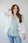 Merric Print Ruffled Cuff Top