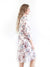 Larosela 3/4 Long Sleeve Layered V-neck Drawstring Waist Dress