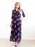 Larosela 3/4 Short Sleeve Floral Pleat Front Maxi Dress