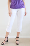 Merric Medium Stretch Elastic Waist Tapered Capris Pants